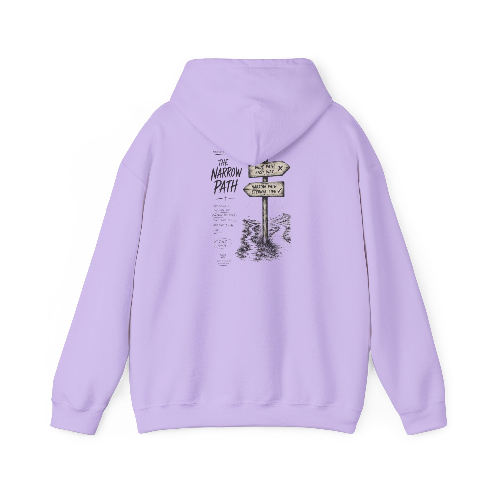 Hoodie — 'The Narrow Path' Faith-Inspired Signpost Graphic Hoodie
