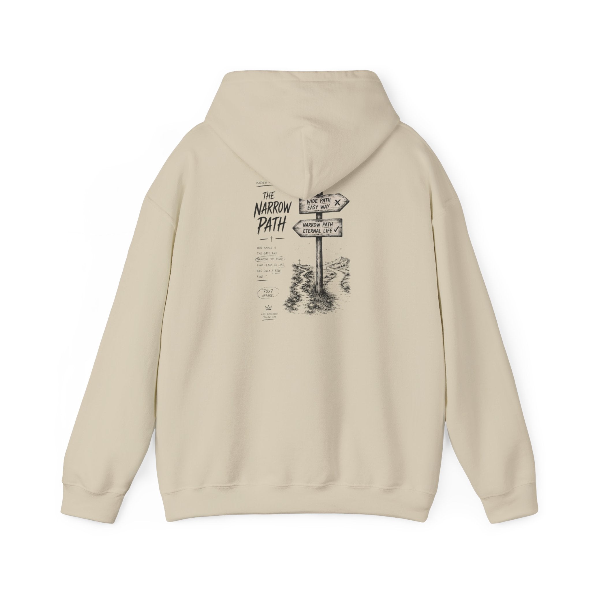 Hoodie — 'The Narrow Path' Faith-Inspired Signpost Graphic Hoodie