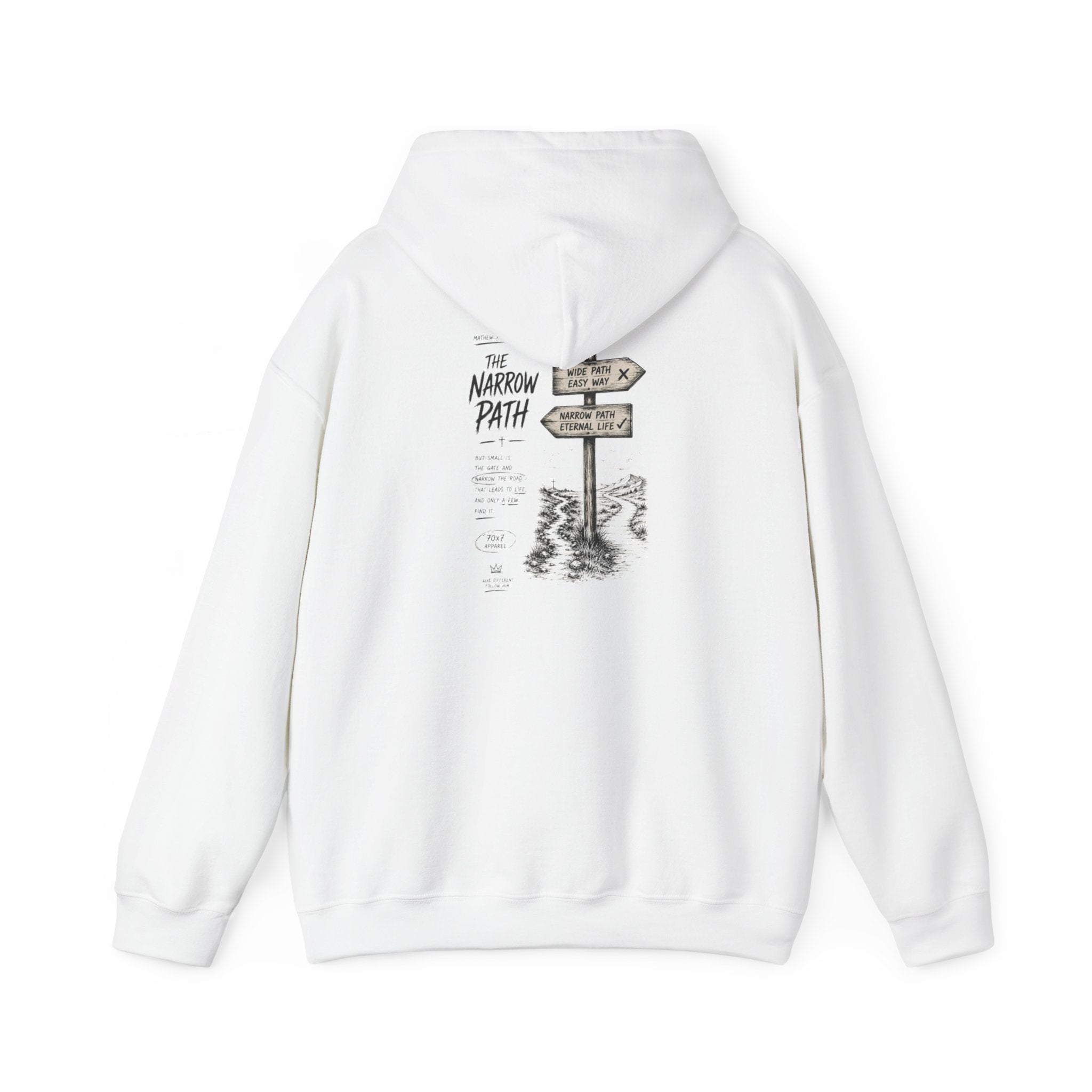Hoodie — 'The Narrow Path' Faith-Inspired Signpost Graphic Hoodie