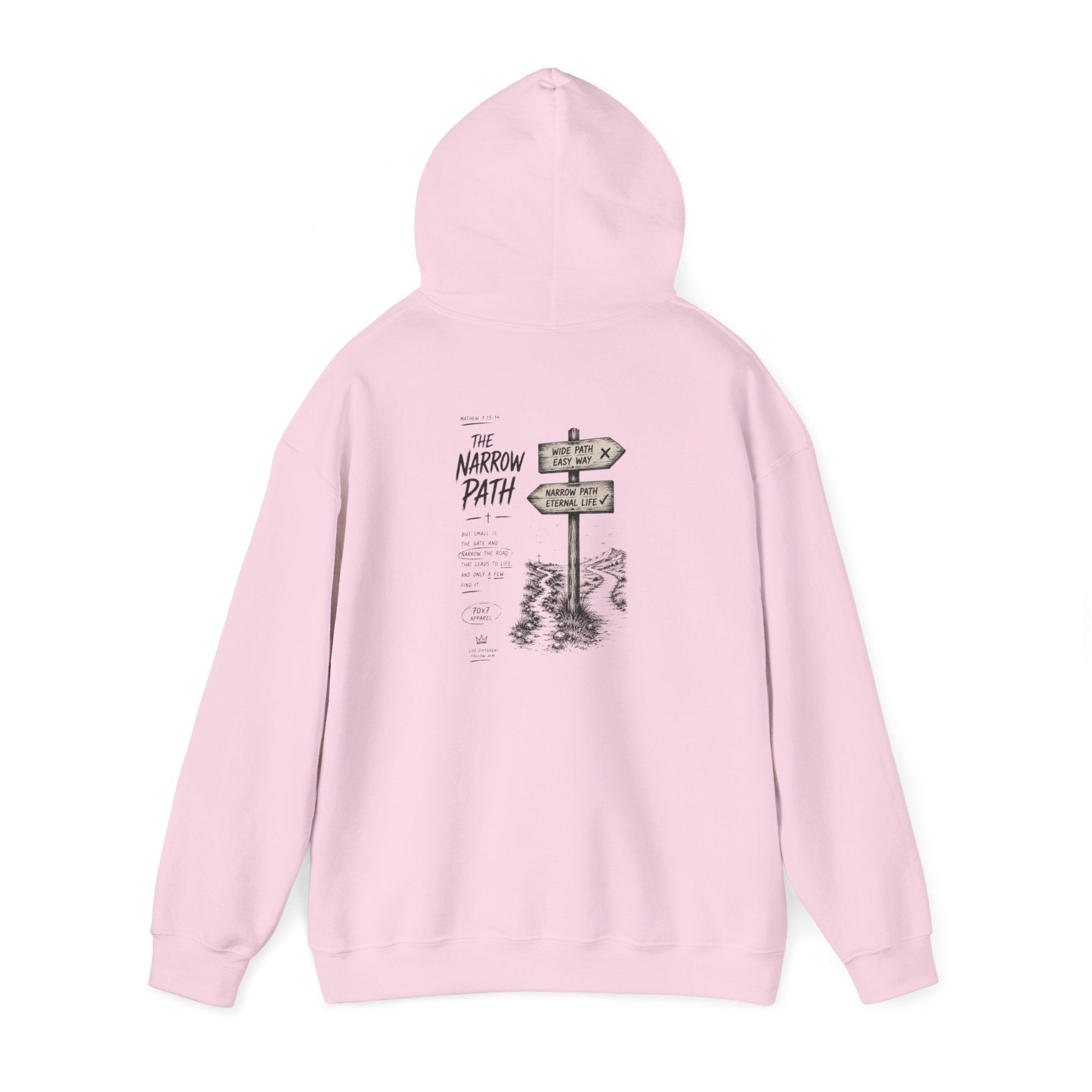 Hoodie — 'The Narrow Path' Faith-Inspired Signpost Graphic Hoodie