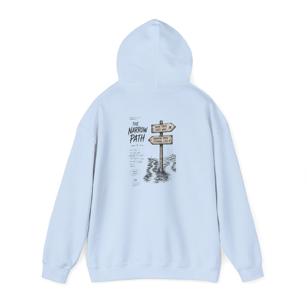 Hoodie — 'The Narrow Path' Faith-Inspired Signpost Graphic Hoodie