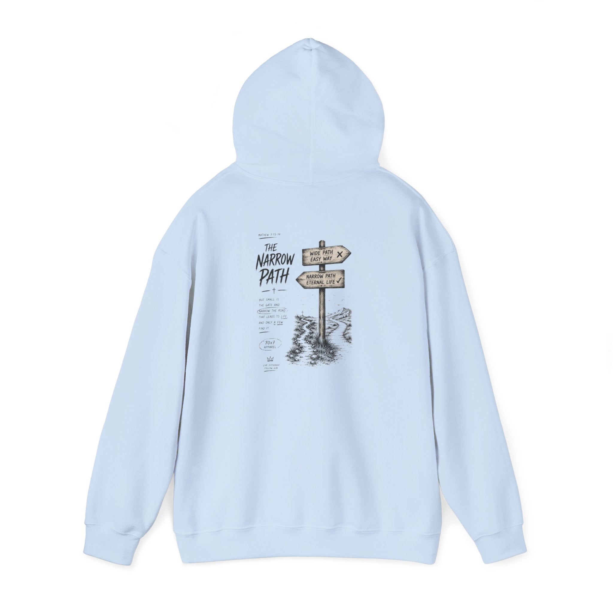 Hoodie — 'The Narrow Path' Faith-Inspired Signpost Graphic Hoodie