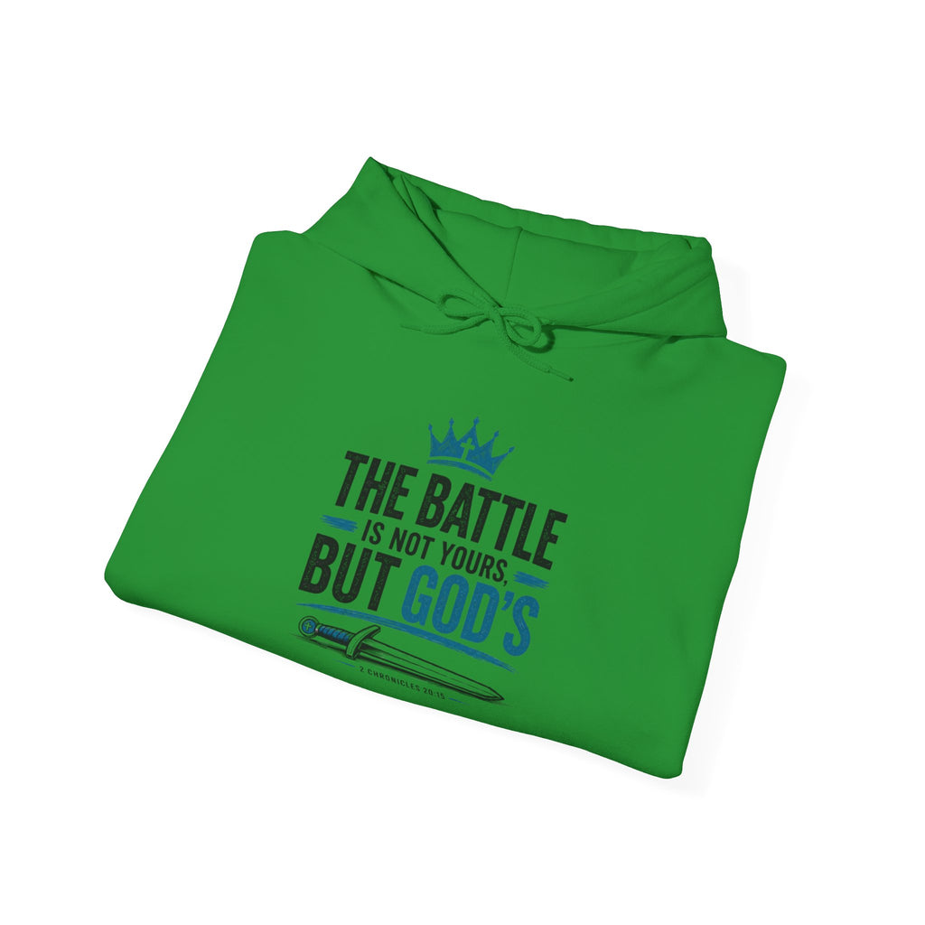 Christian Hoodie — "The Battle Is Not Yours But God's" Inspirational Pullover