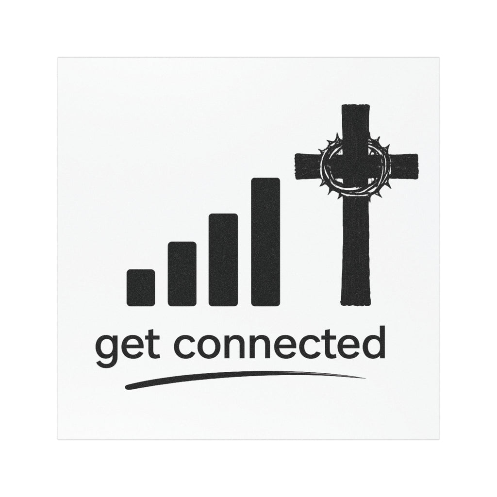 Christian Car Magnet — "Get Connected" Signal Bars & Cross Design
