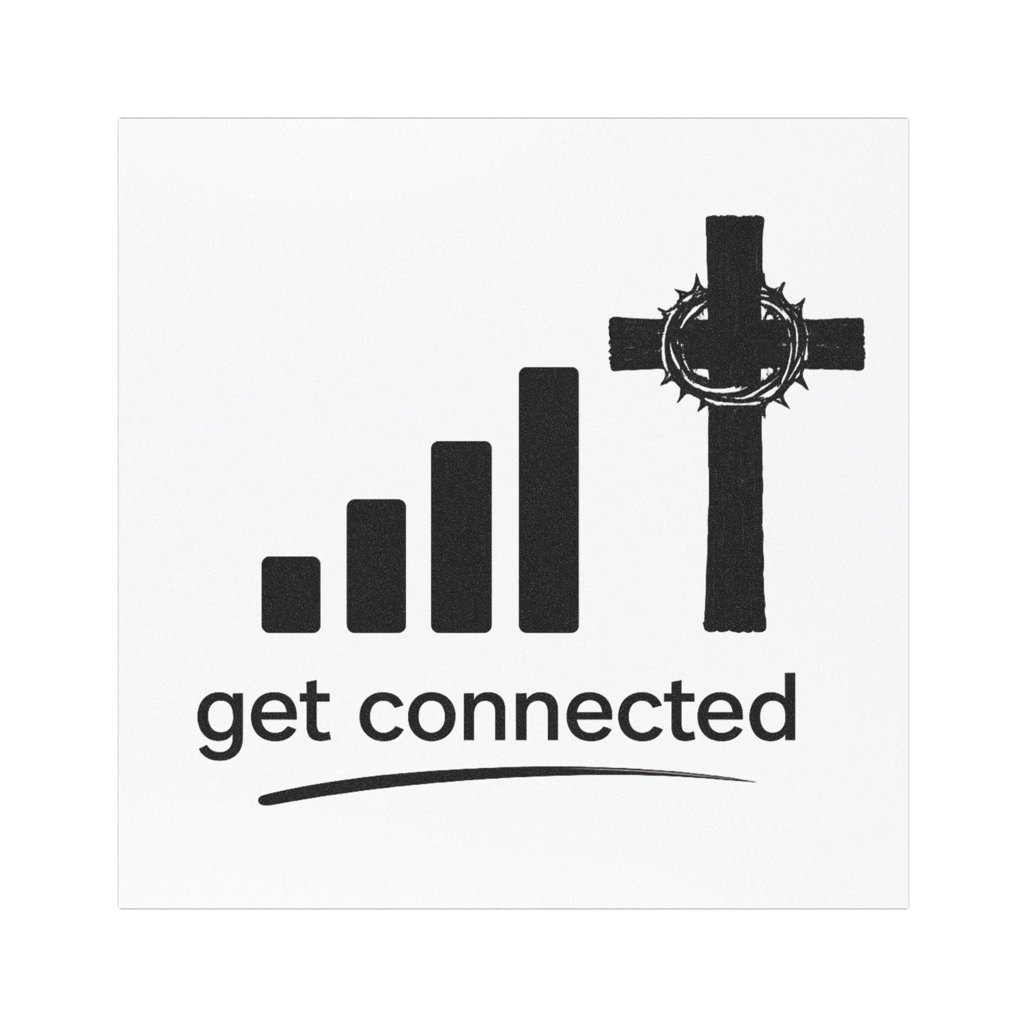 Christian Car Magnet — "Get Connected" Signal Bars & Cross Design