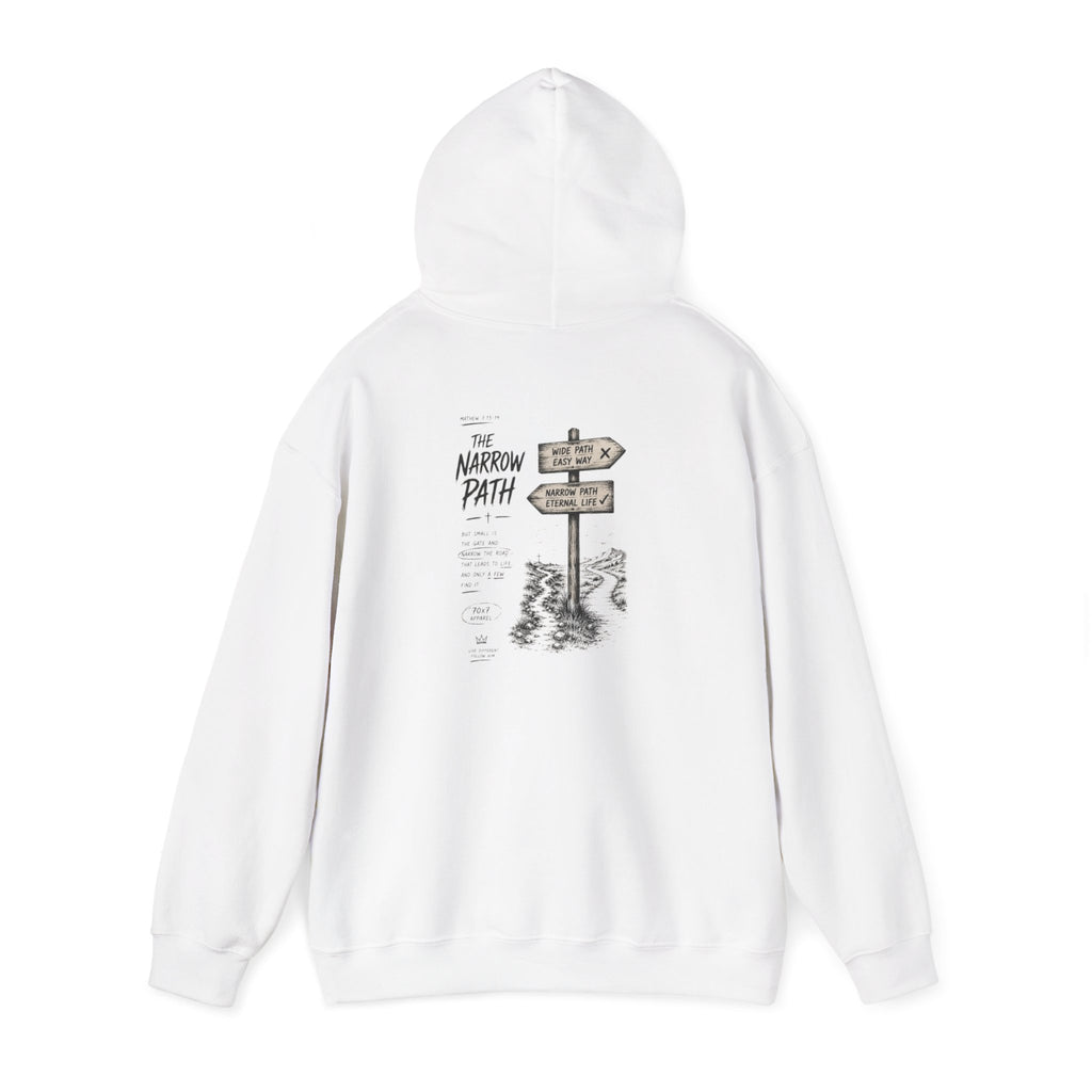 Hoodie — 'The Narrow Path' Faith-Inspired Signpost Graphic Hoodie