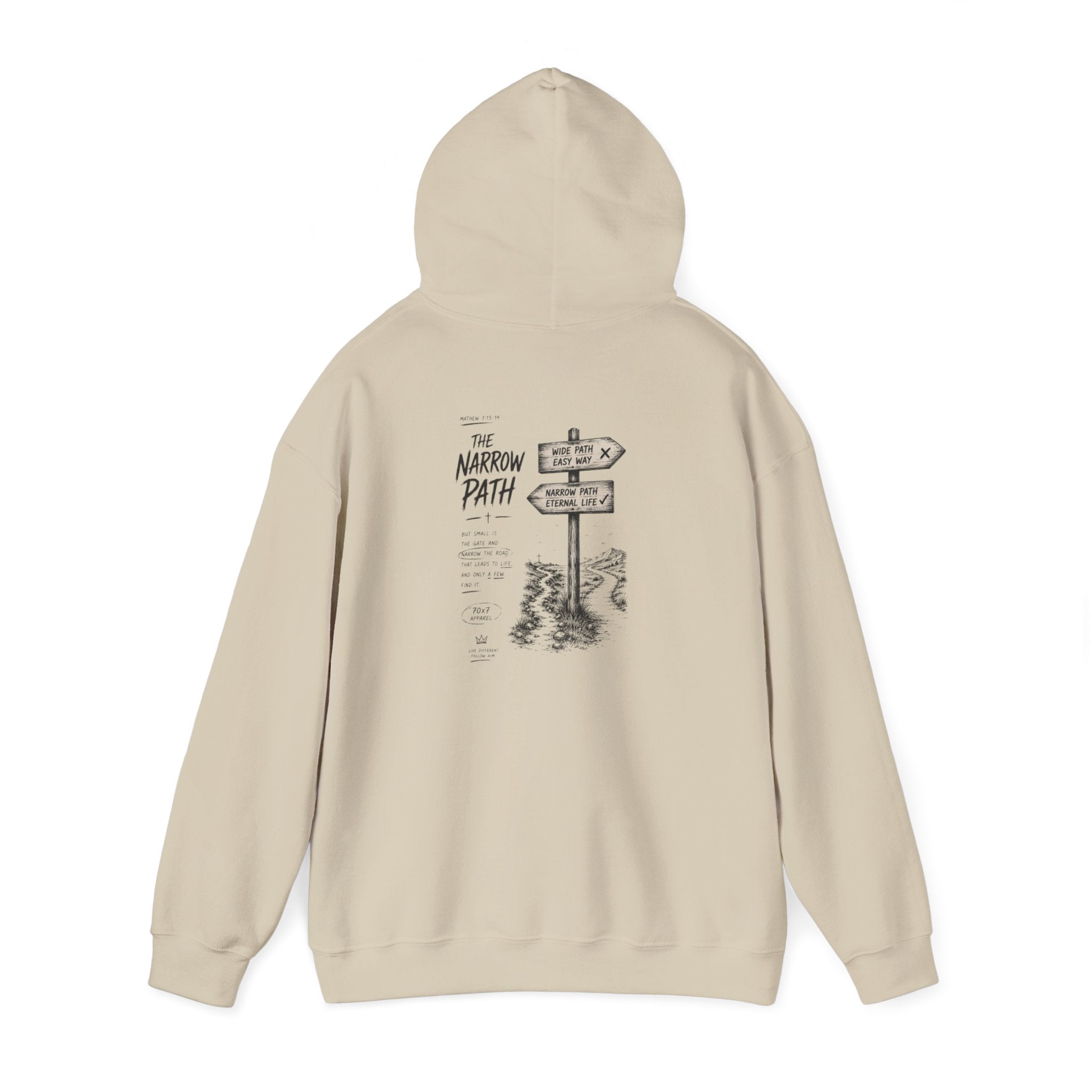 Hoodie — 'The Narrow Path' Faith-Inspired Signpost Graphic Hoodie