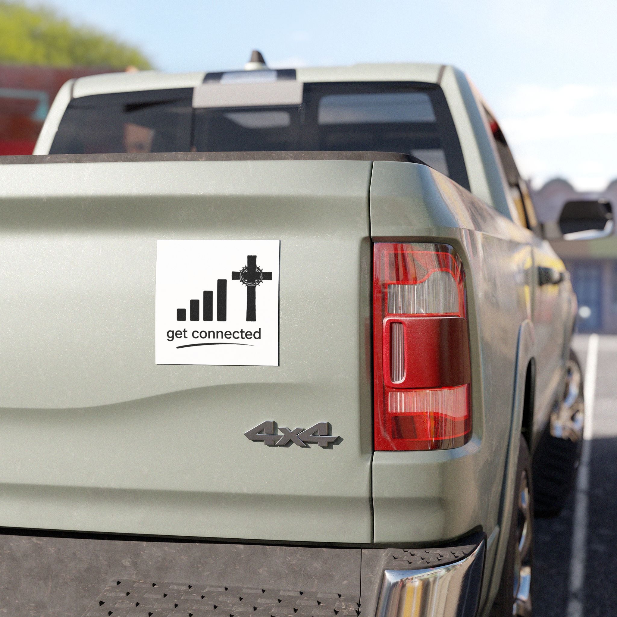 Christian Car Magnet — "Get Connected" Signal Bars & Cross Design