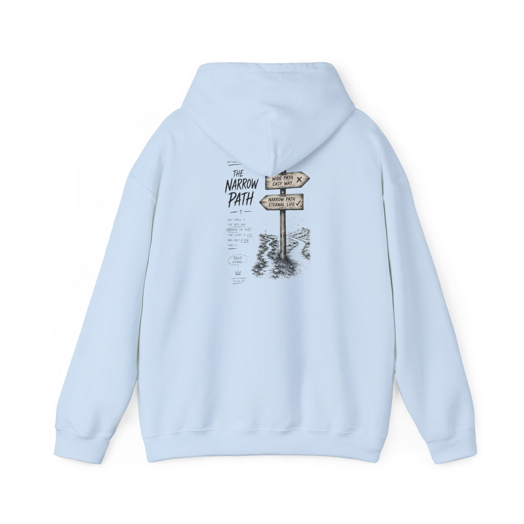 Hoodie — 'The Narrow Path' Faith-Inspired Signpost Graphic Hoodie