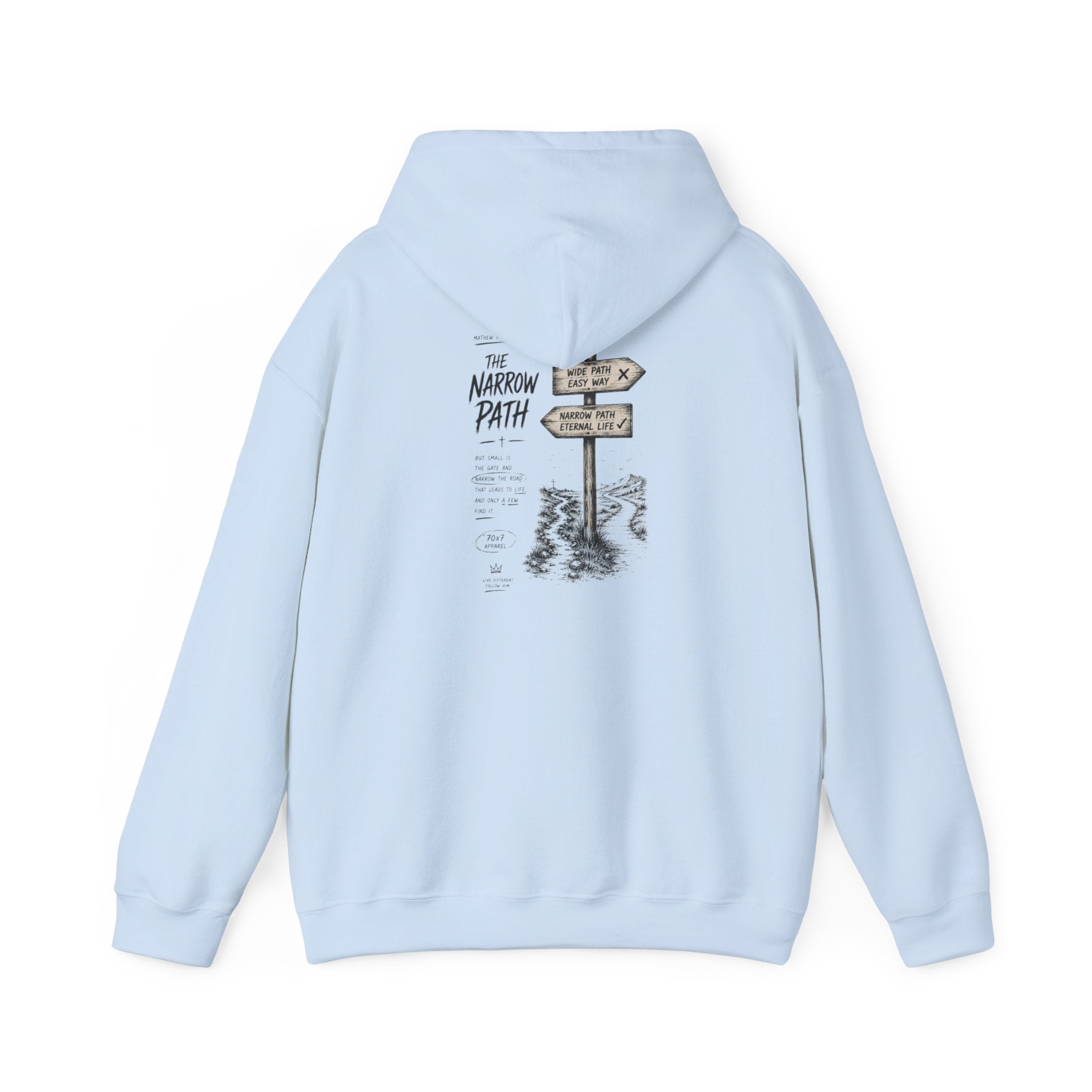 Hoodie — 'The Narrow Path' Faith-Inspired Signpost Graphic Hoodie