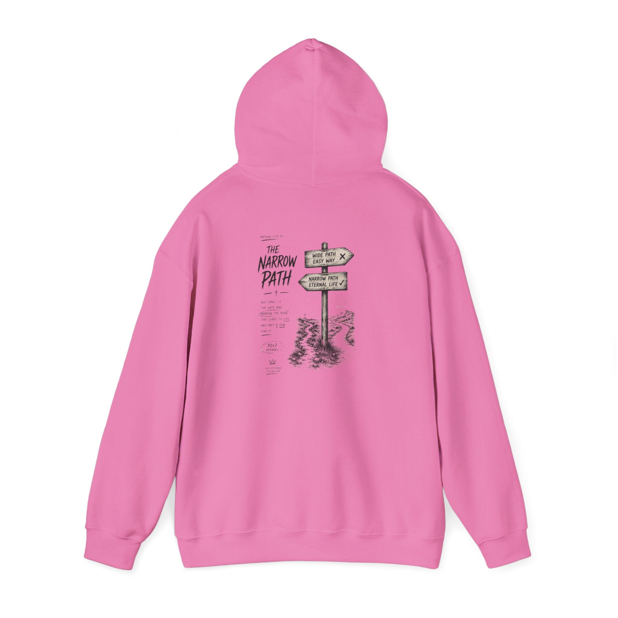 Hoodie — 'The Narrow Path' Faith-Inspired Signpost Graphic Hoodie