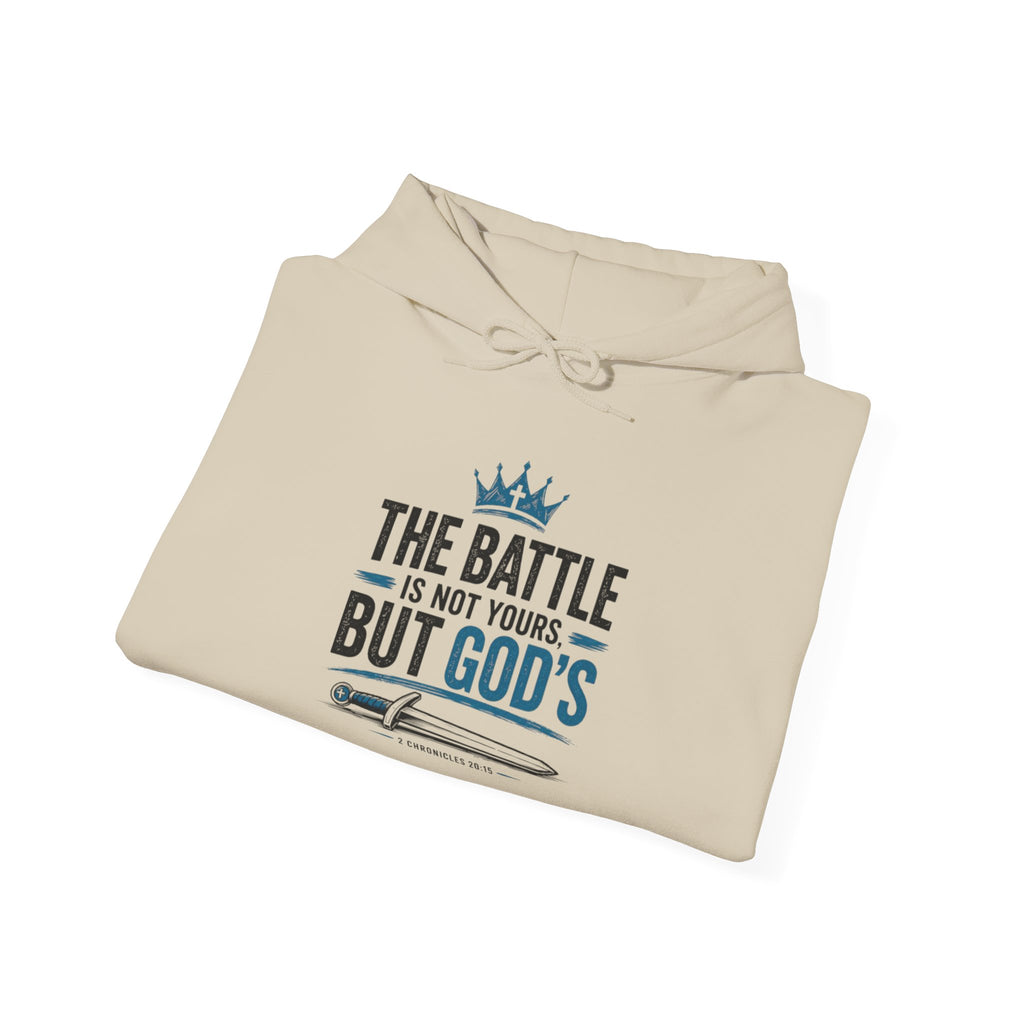 Christian Hoodie — "The Battle Is Not Yours But God's" Inspirational Pullover